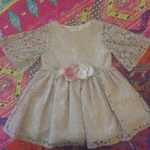 Sweet Dusty Rose/Mauve Colored Lace Dress 24mo
